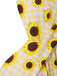 Costume da bagno giallo spalline sottili a quadri girasole anni '50