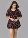 [Taglia Forti] Costumi con gonna a ciliegia nero anni '30