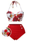 Costumi con rose e scollo all'americana rosso anni '60