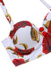 2PCS Costumi scollo a V gonna copricostume rose rosse anni '60