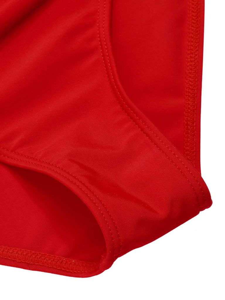 2PCS Costumi scollo a V gonna copricostume rose rosse anni '60