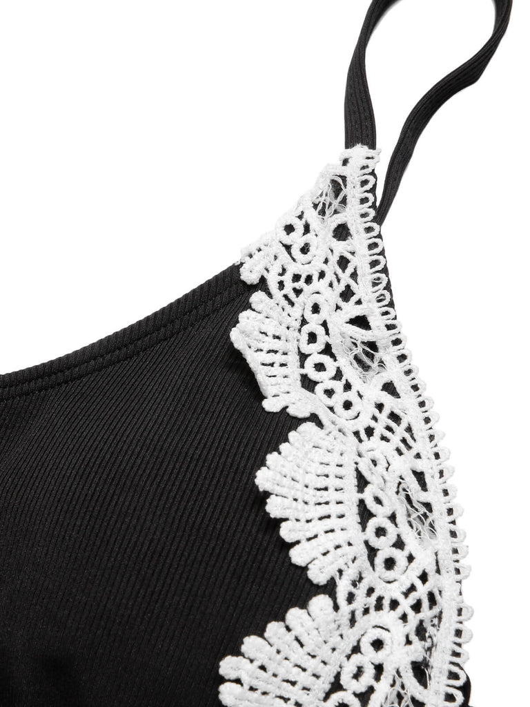 Costumi intero in pizzo lavorato a maglia anni '30