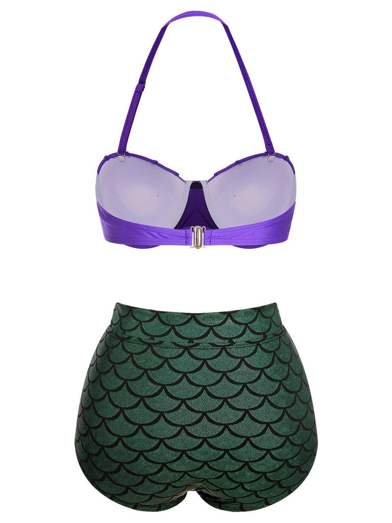 Costumi a squame di sirena scollo all'americana anni '50