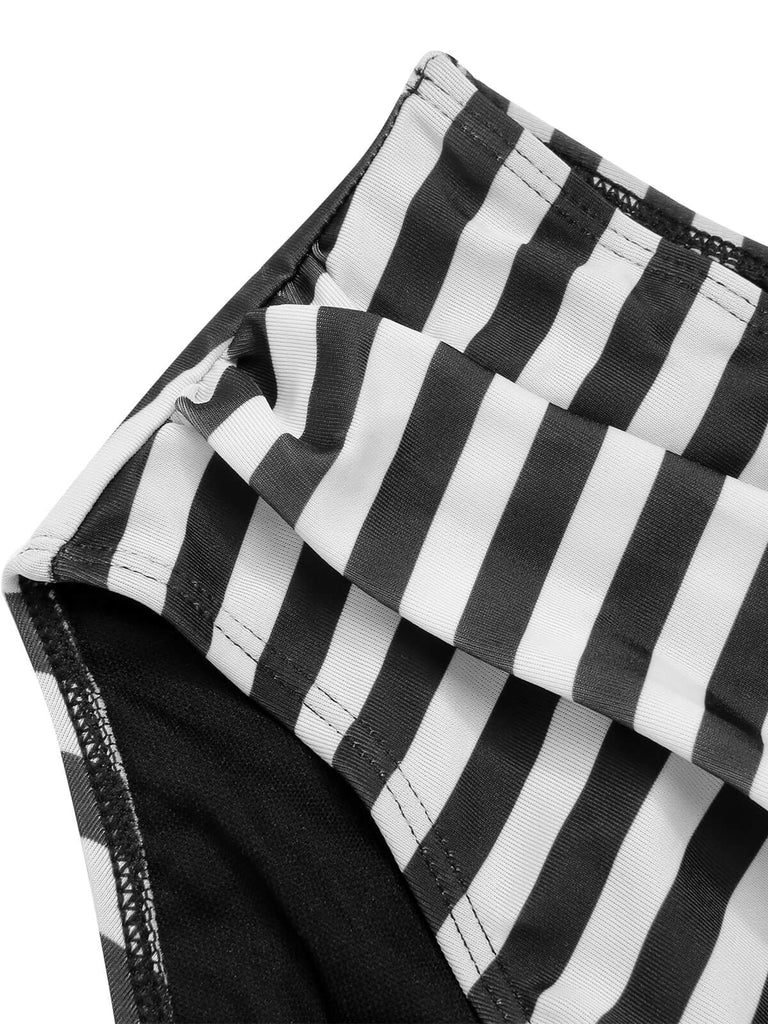 Costumi separato stampato a righe nero anni '50