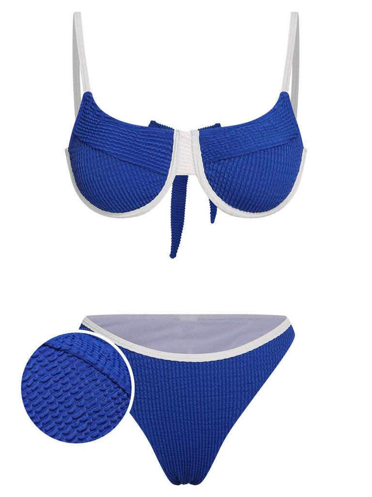 Set bikini con cinturino posteriore in maglia anni '40