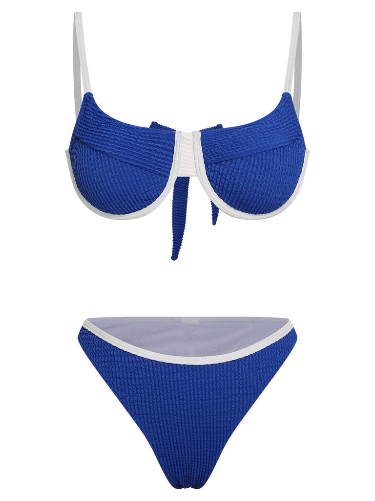 Set bikini con cinturino posteriore in maglia anni '40