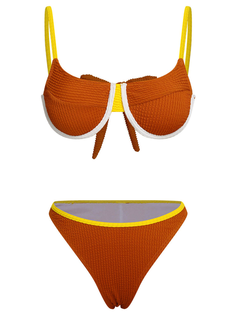 Set bikini con cinturino posteriore in maglia anni '40