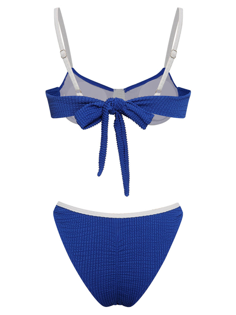 Set bikini con cinturino posteriore in maglia anni '40
