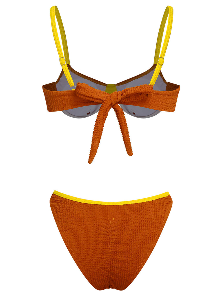 Set bikini con cinturino posteriore in maglia anni '40
