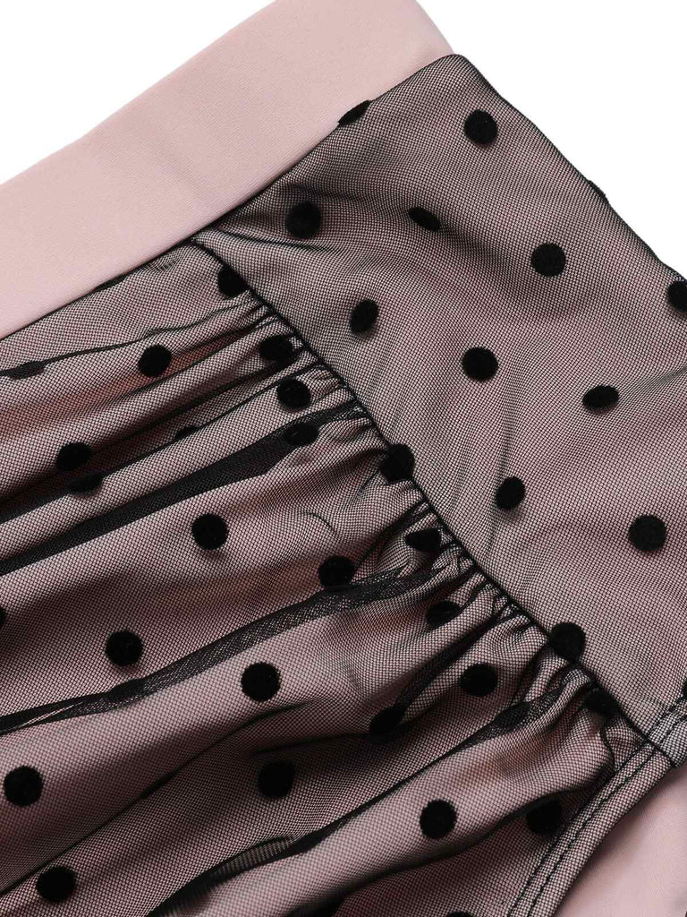 Costumi spalline sottili in rete a pois nero anni '60