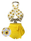 Costumi incrocio scollo all'americana girasole giallo anni '40