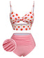 Costumi stampa fragola plaid spalline sottili rosa anni '60
