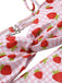 Costumi stampa fragola plaid spalline sottili rosa anni '60