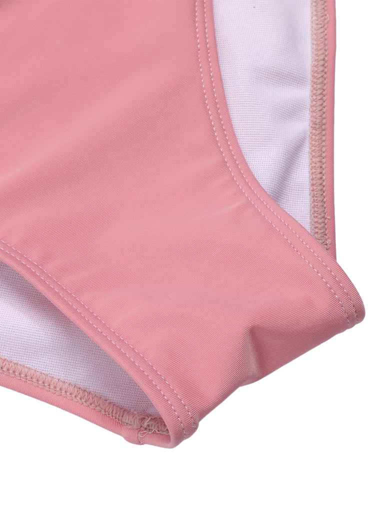 Costumi stampa fragola plaid spalline sottili rosa anni '60