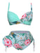 [Taglia Forti] Costumi  piante tropicali con lacci e patchwork anni '40