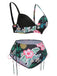 [Taglia Forti] Costumi  piante tropicali con lacci e patchwork anni '40