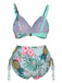 [Taglia Forti] Costumi  piante tropicali con lacci e patchwork anni '40