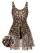 [Taglia Forti] Costumi  intero con gonna stampata leopardo anni '40