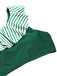Costumi a righe monospalla volant verde scuro anni '40