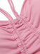 Costumi intero plissettato e spalline sottili rosa anni '50