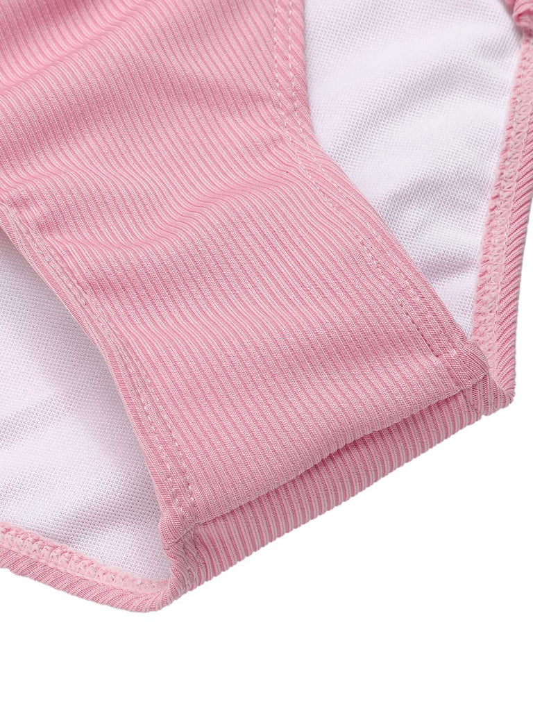Costumi intero plissettato e spalline sottili rosa anni '50