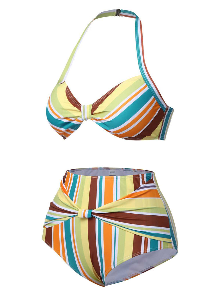 Costumi strisce a contrasto scollo all'americana anni '30
