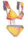 3PCS Set costumi floreale rosa anni '70