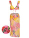 3PCS Set costumi floreale rosa anni '70