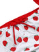 CostumI intero fiocco scollo all'americana fragola rosso anni '60