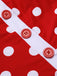 Costumi intero a pois scollo all'americana rosso anni '50