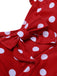 Costumi intero a pois spalline sottili patchwork rosso anni '50