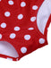 Costumi intero a pois spalline sottili patchwork rosso anni '50