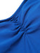 Costumi intero plaid spalline sottili patchwork blu anni '60