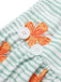 Costumi con volant a righe floreale verde chiaro anni '50