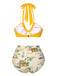 Costumi con motivo architettonico giallo anni '70