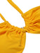 2PCS Costumi e copricostume motivo architettonico giallo anni '70