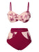 Costumi farfalla con spalline sottili bordeaux anni '50