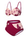 Costumi farfalla con spalline sottili bordeaux anni '50