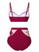 Costumi farfalla con spalline sottili bordeaux anni '50