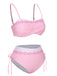 Costumi plaid cuore spalline sottili rosa anni '50