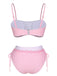 Costumi plaid cuore spalline sottili rosa anni '50