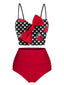 Costumi fragola con fiocco a pois rosso e nero anni '50
