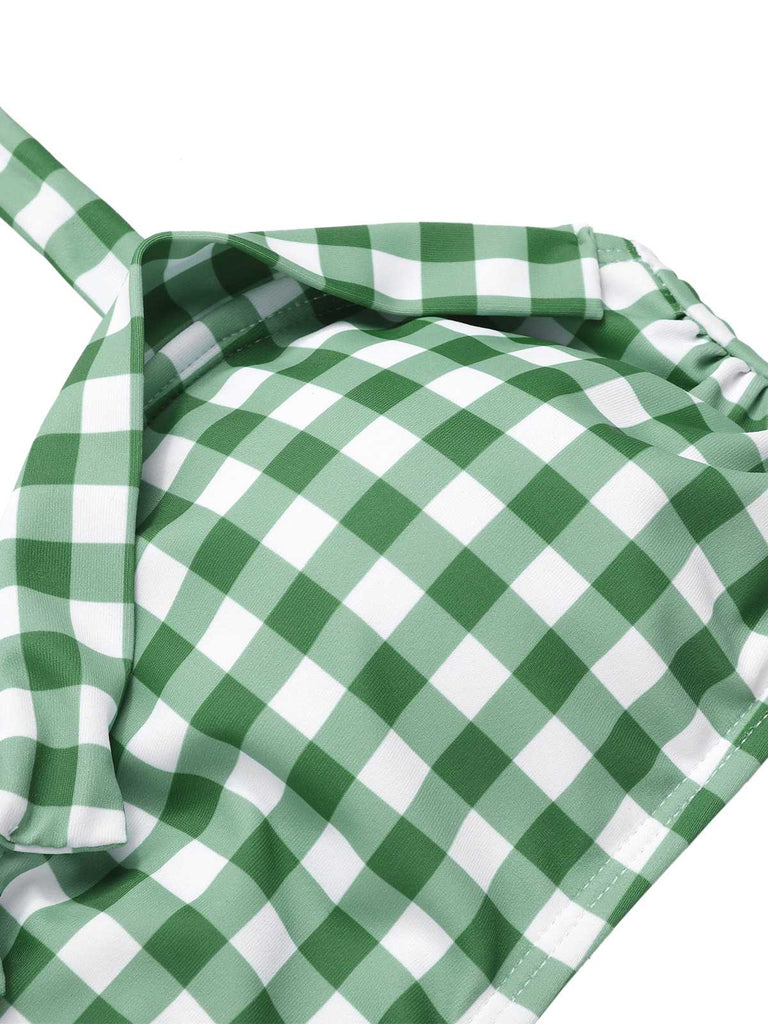 Costumi plaid con scollo all'americana grigio verde anni '40