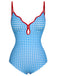 Costumi intero plaid con spalline sottili blu anni '50