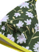 Costume da bagno floreale senza schienale verde scuro anni '40