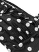 Costumi intero a pois volant e scollo a V nero anni '50