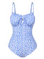 Costumi blu spalline stampa floreale anni '80