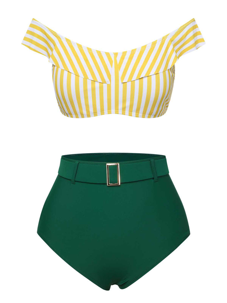 Costumi a righe con spalle scoperte multicolore anni '30