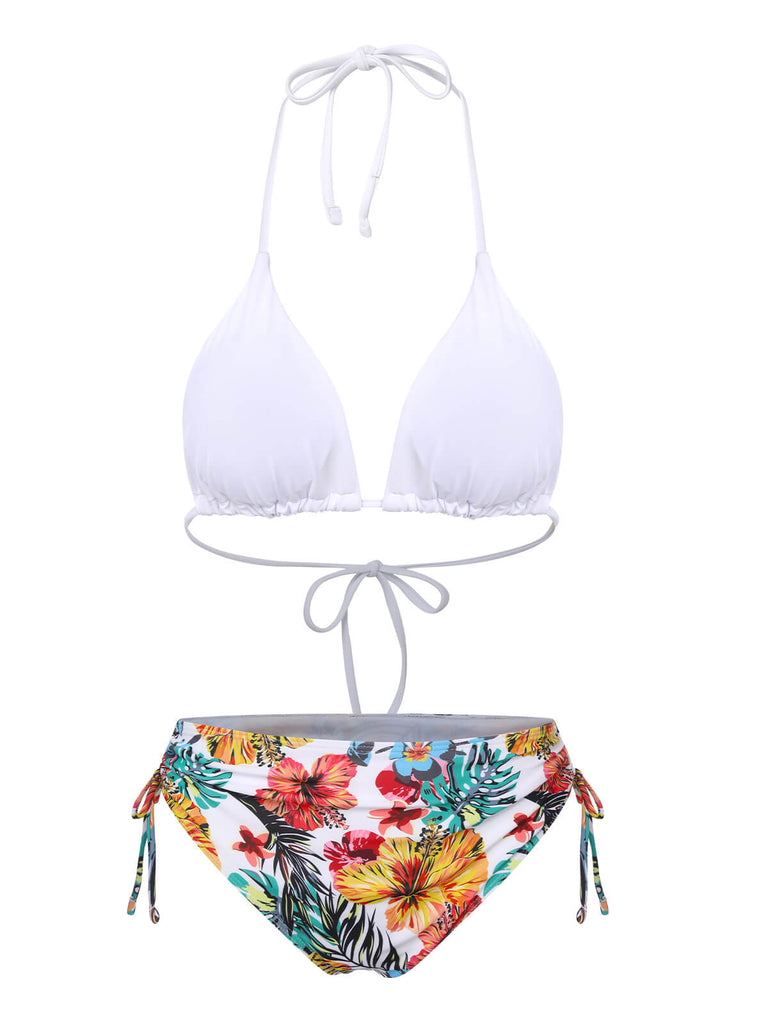 Set Bikini con lacci e copricostume tropicale anni '60