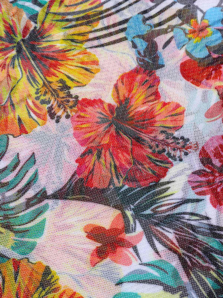 Set Bikini con lacci e copricostume tropicale anni '60